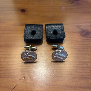 CUFF LINKS - VTG 1938 - ANSON KARATCLAD 24 kt heavy gold plated